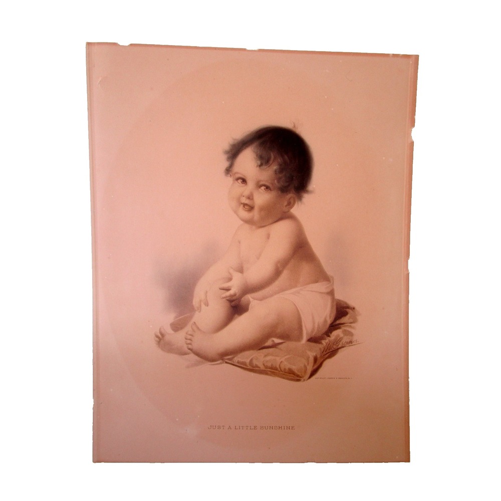Antique Lithograph JUST A LITTLE SUNSHINE 11 x 14  Morris & Bendien N.Y. 1920's
